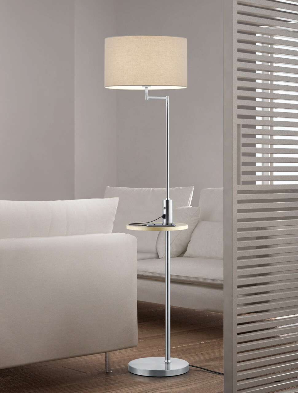 Lampadar Claas, TRIO, 40x160 cm, 60W, 1x E27, metal, nichel mat - imagine 5